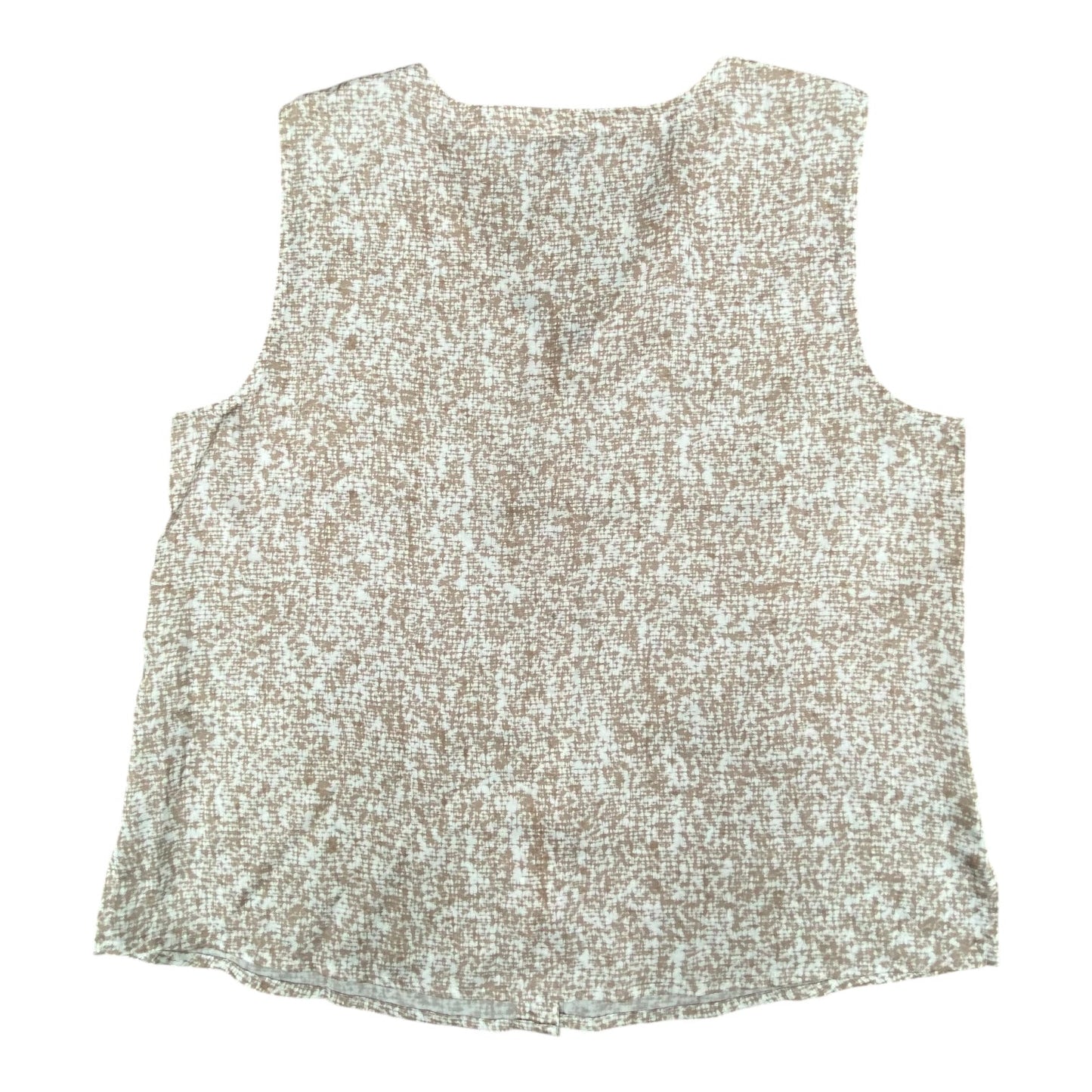 Top Sleeveless Designer By Eileen Fisher In Brown & Cream, Size:Sp