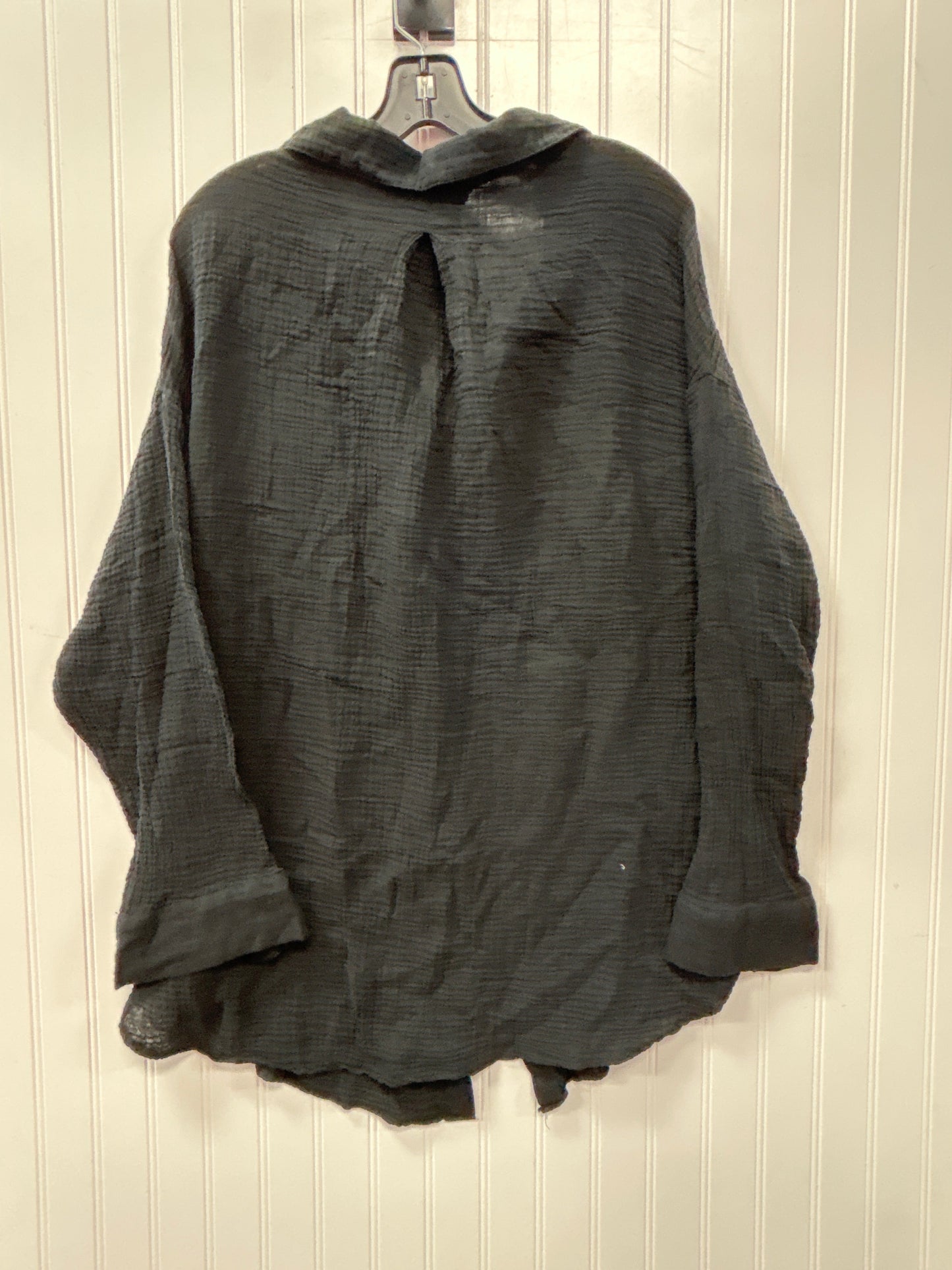 Blouse Ls By Shade & Shore In Black, Size:Xl