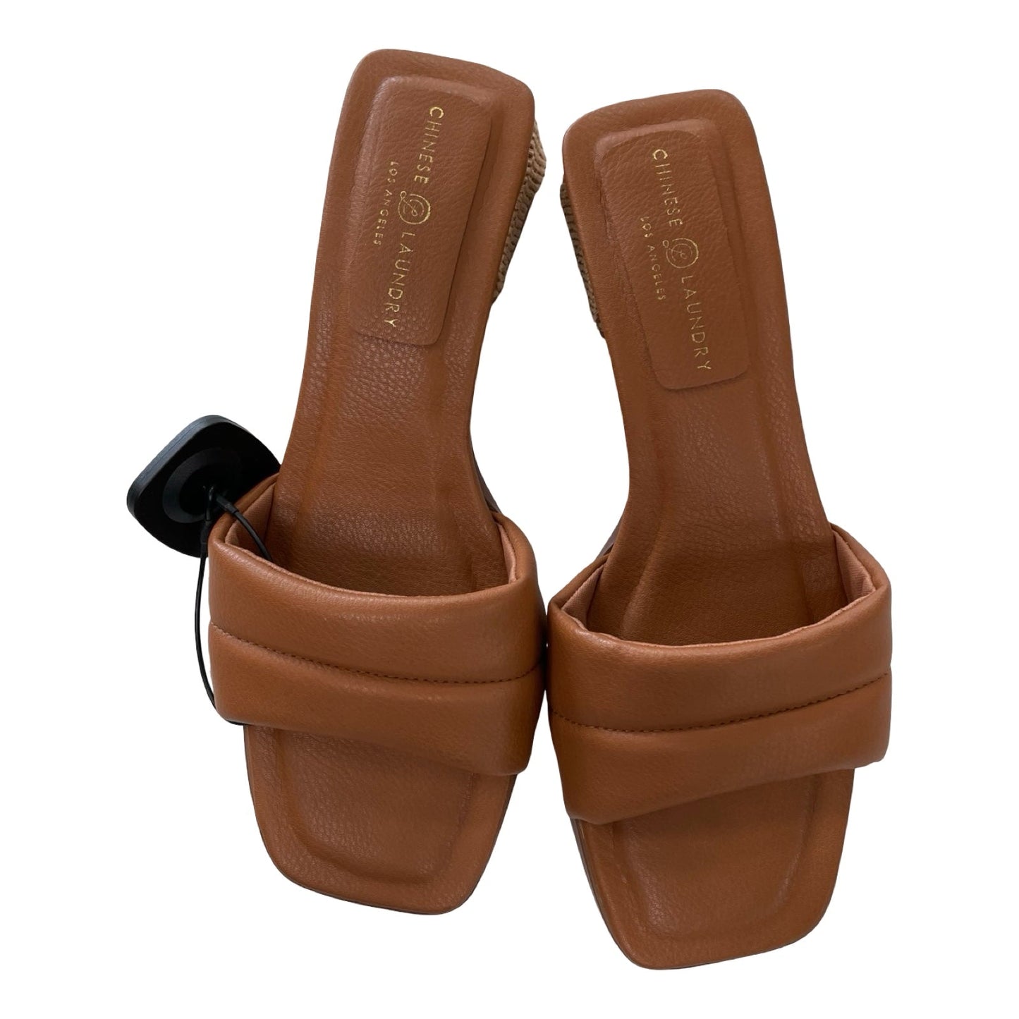 Sandals Heels Block By Chinese Laundry In Brown, Size:7.5