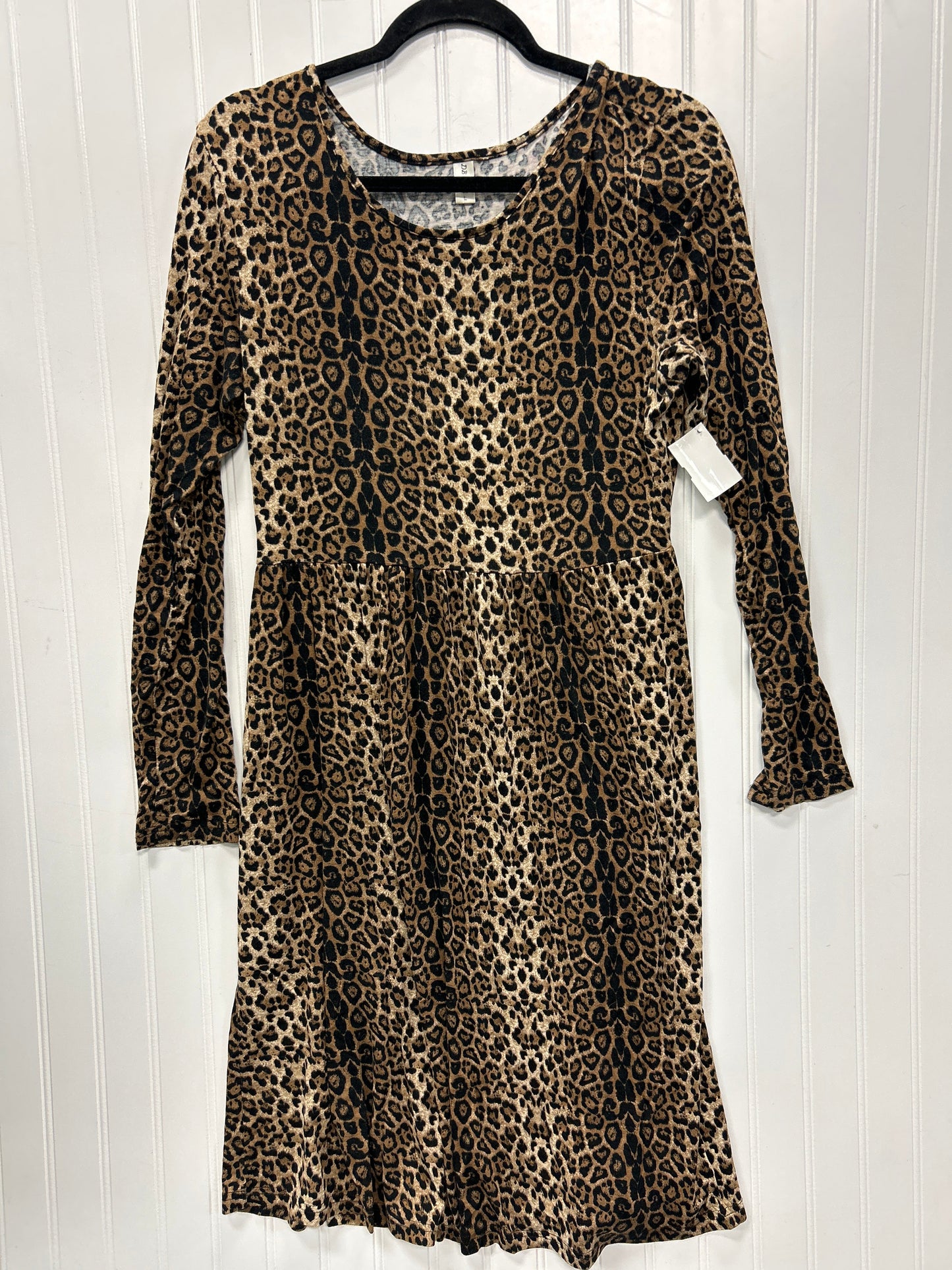 Dress Casual Midi By Clothes Mentor In Animal Print, Size:L