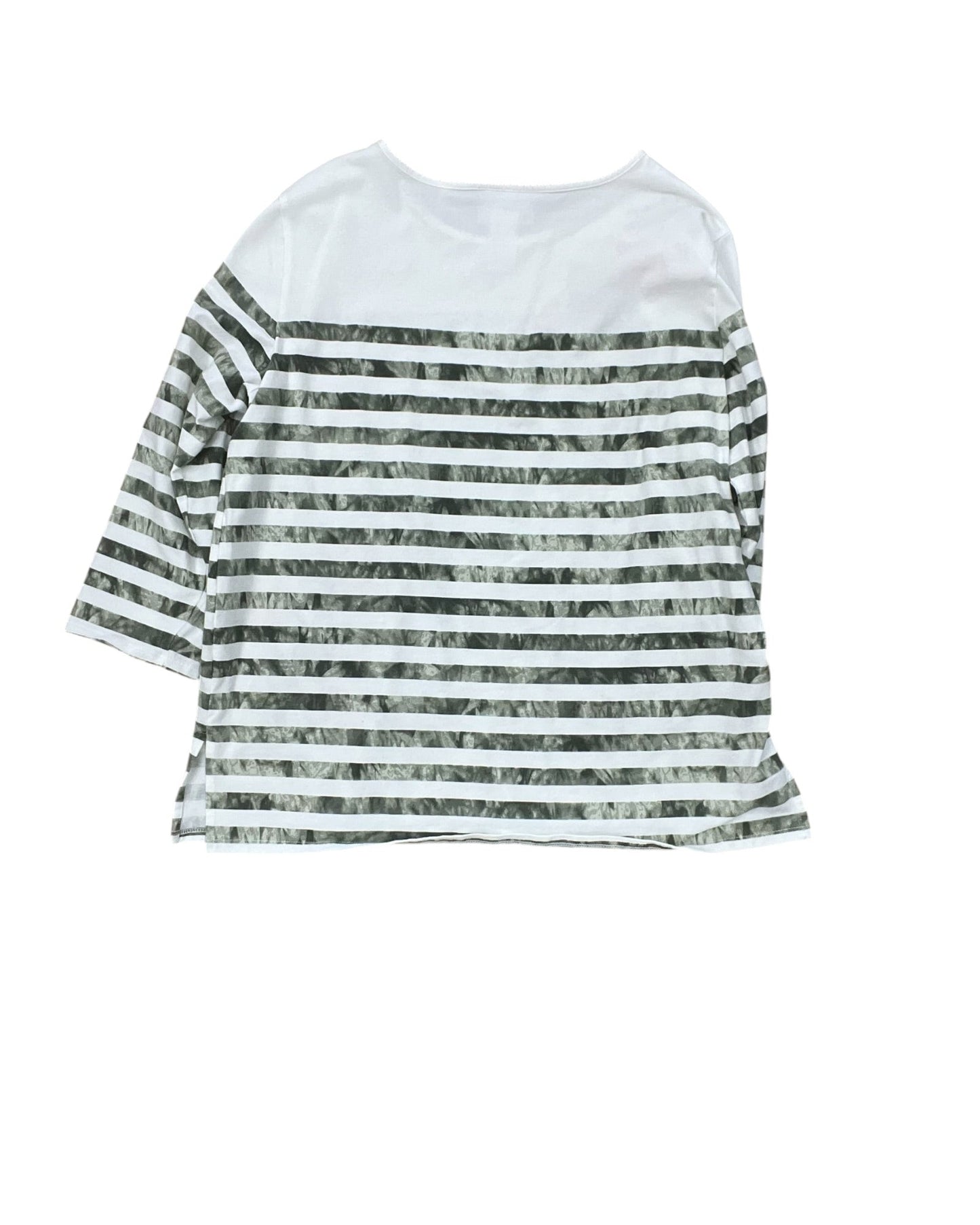 Top 3/4 Sleeve By Alfred Dunner In Cream & Green, Size:S