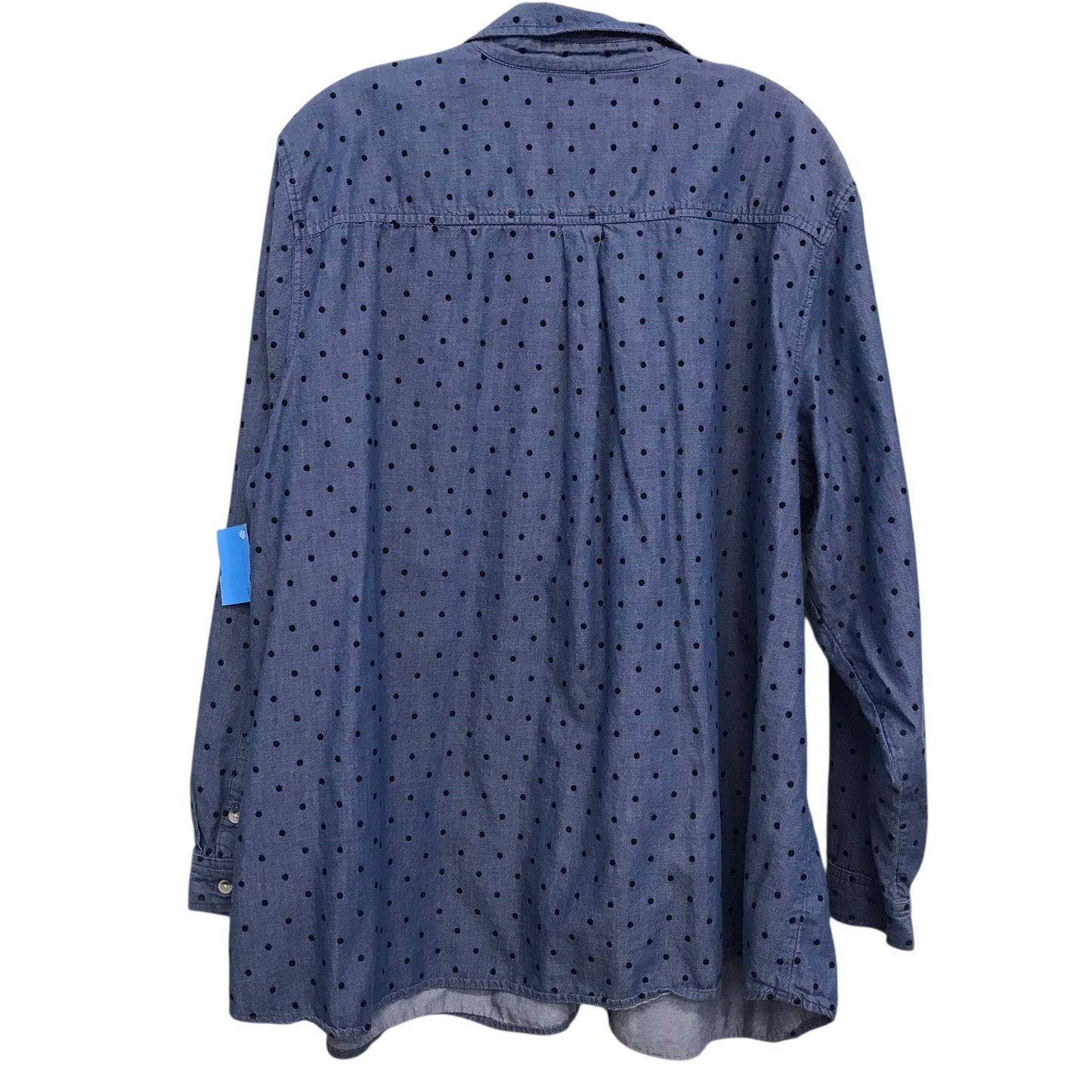 Blouse Ls By Croft And Barrow In Blue Denim, Size:3X