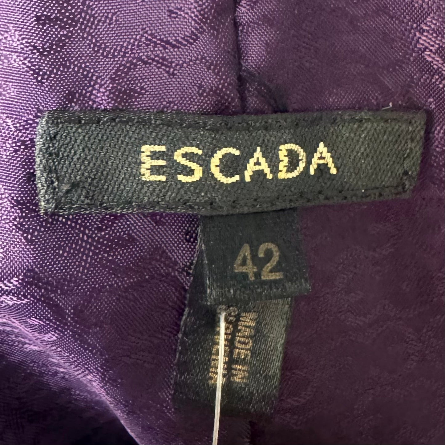 AS IS Calf Suede Zip Front Coat Designer By Escada In Purple, Size: L (42 EU)