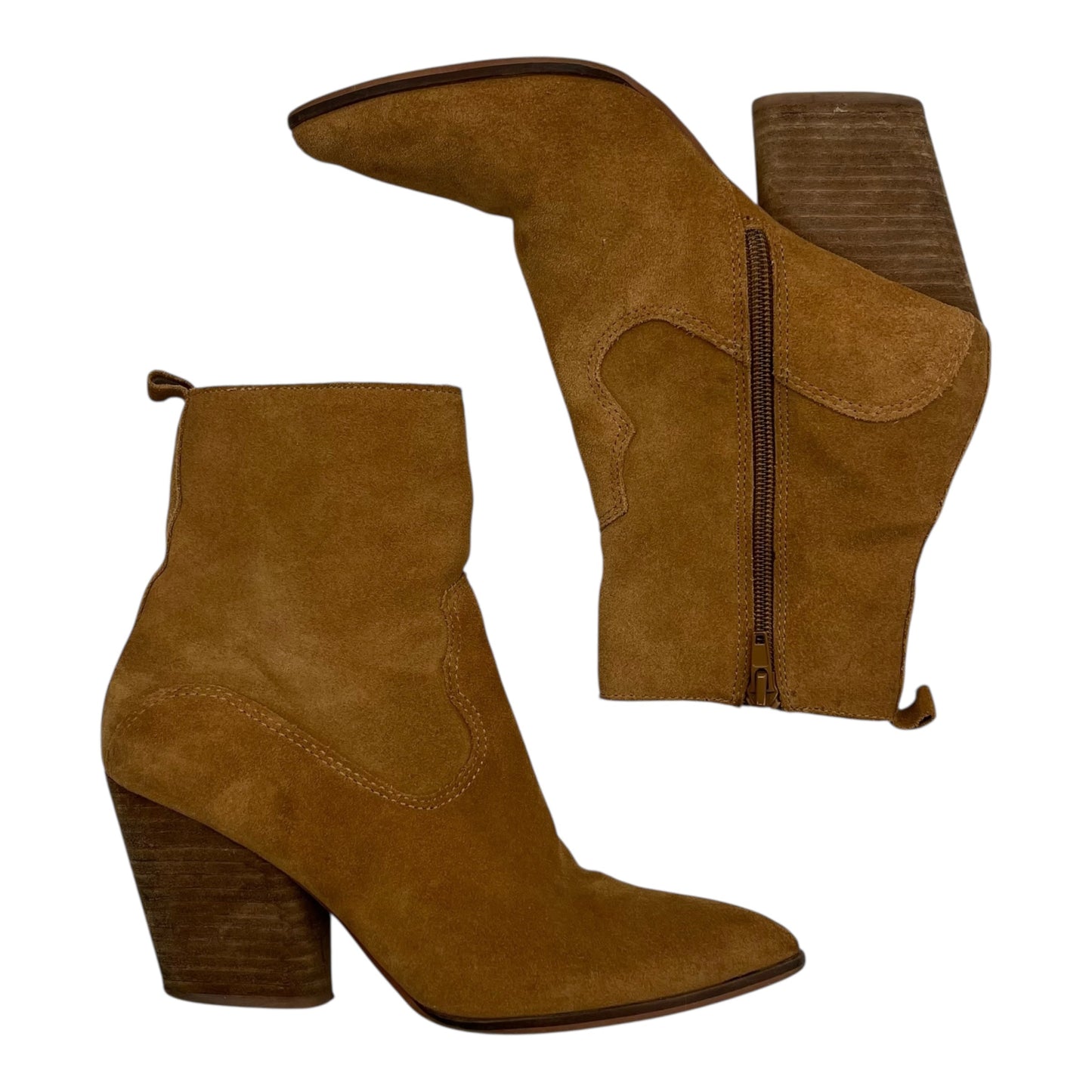 Boots Ankle Heels By Steve Madden In Brown, Size:7.5