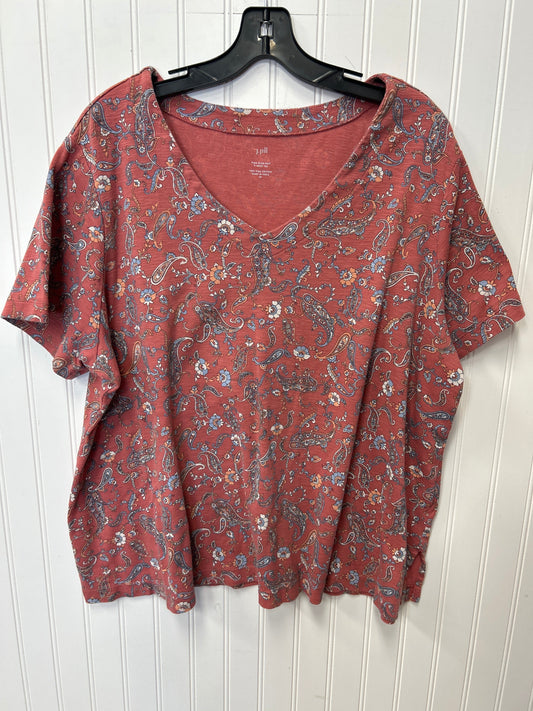 Top Ss By J. Jill In Red, Size:2X