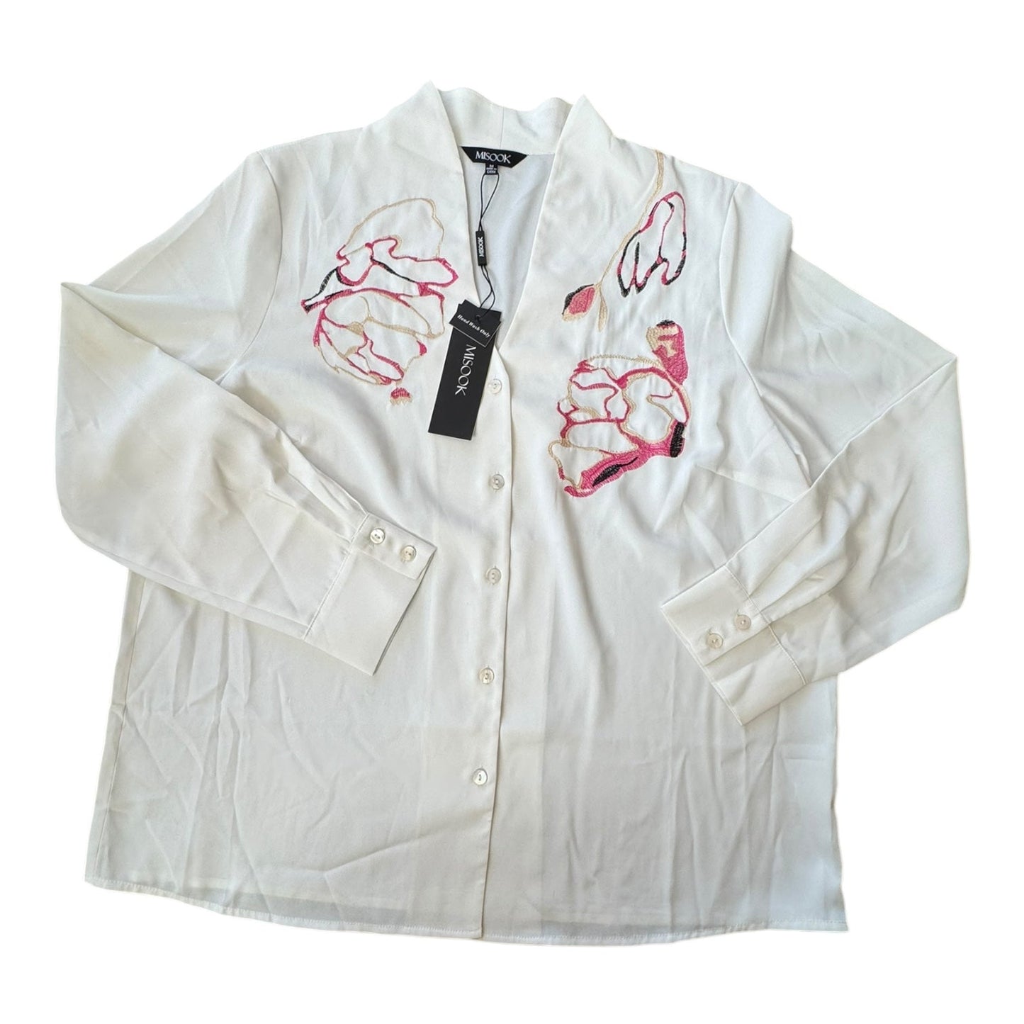 Top Ls Designer By Misook In White, Size:M