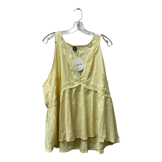 Top Sleeveless By Shein In Yellow, Size:4X