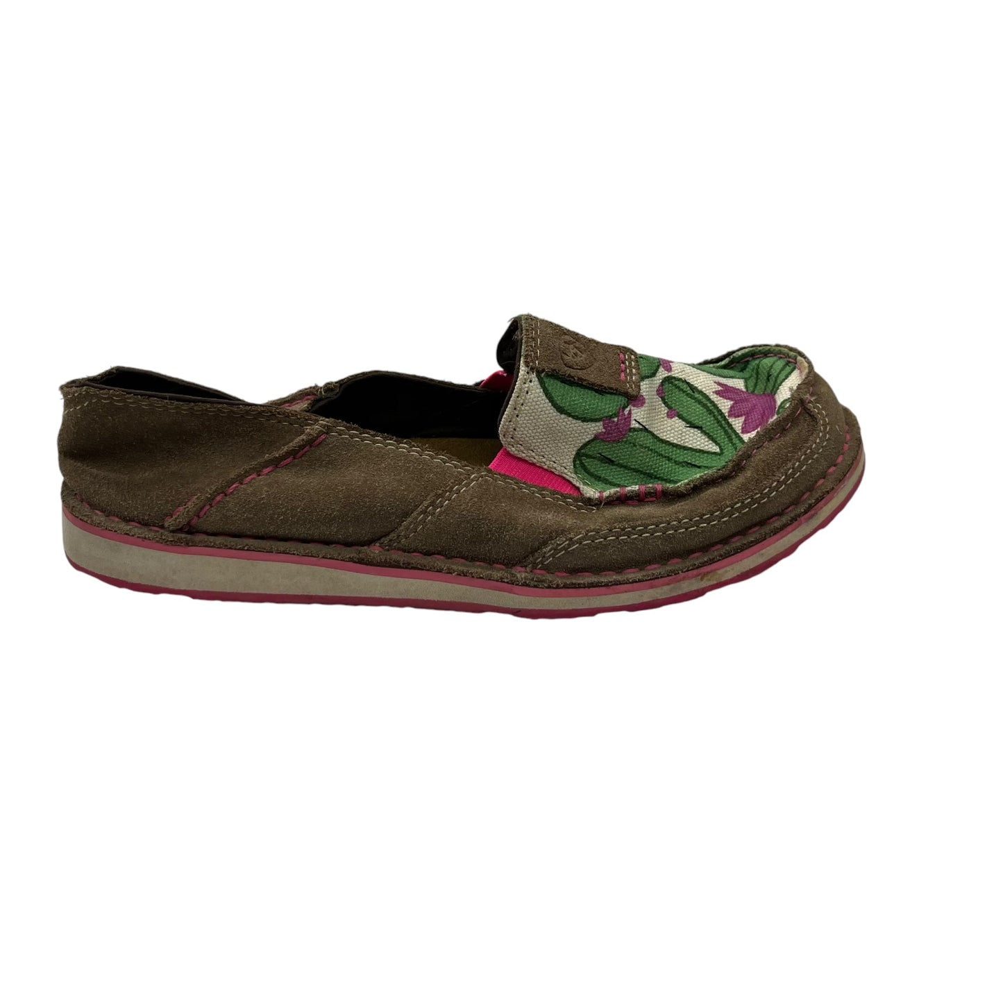 Shoes Flats By Ariat In Brown & Green, Size:7.5