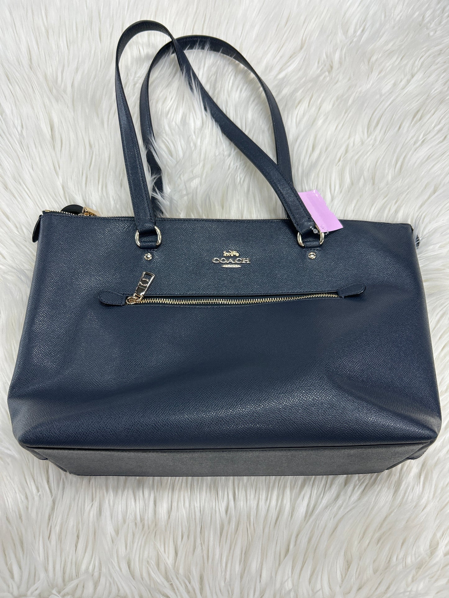 Handbag Designer By Coach In Navy, Size:Large AS IS