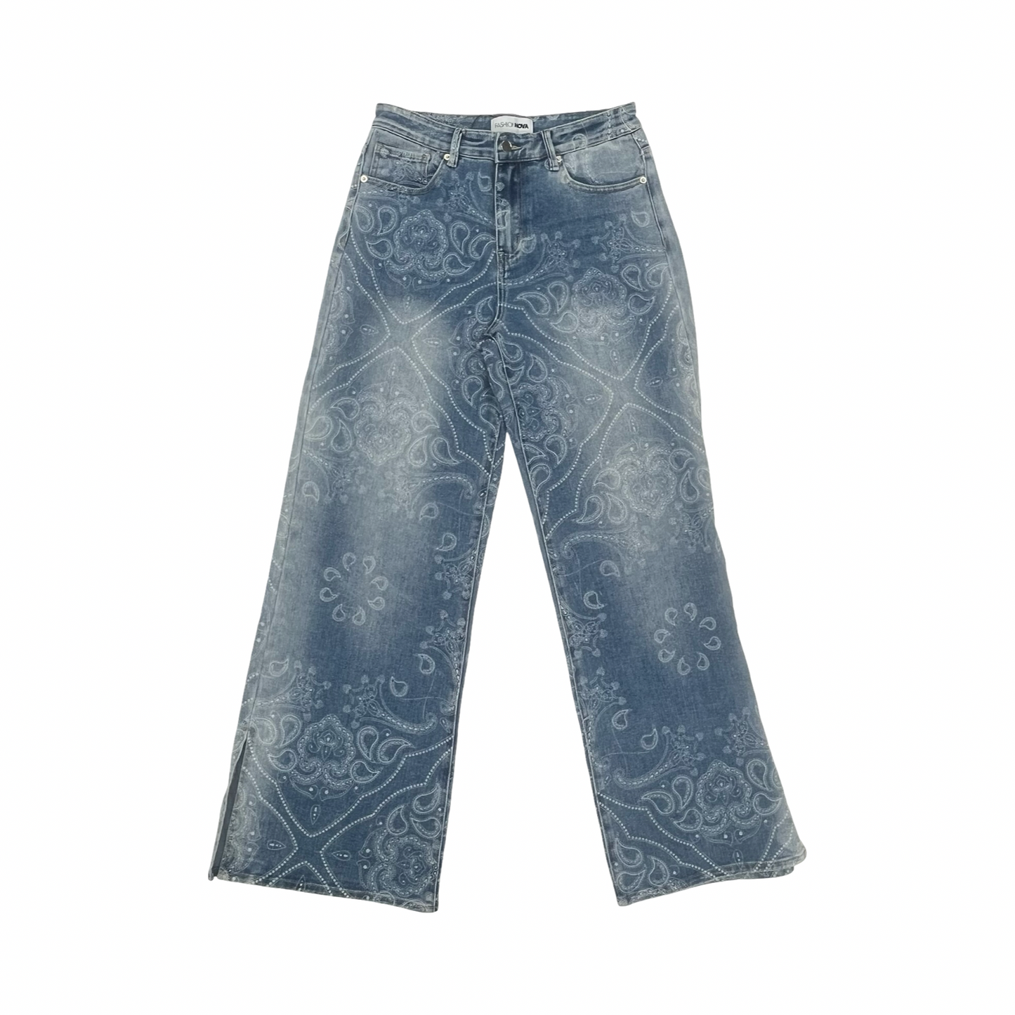 Jeans Wide Leg By Fashion Nova In Blue Denim, Size:10