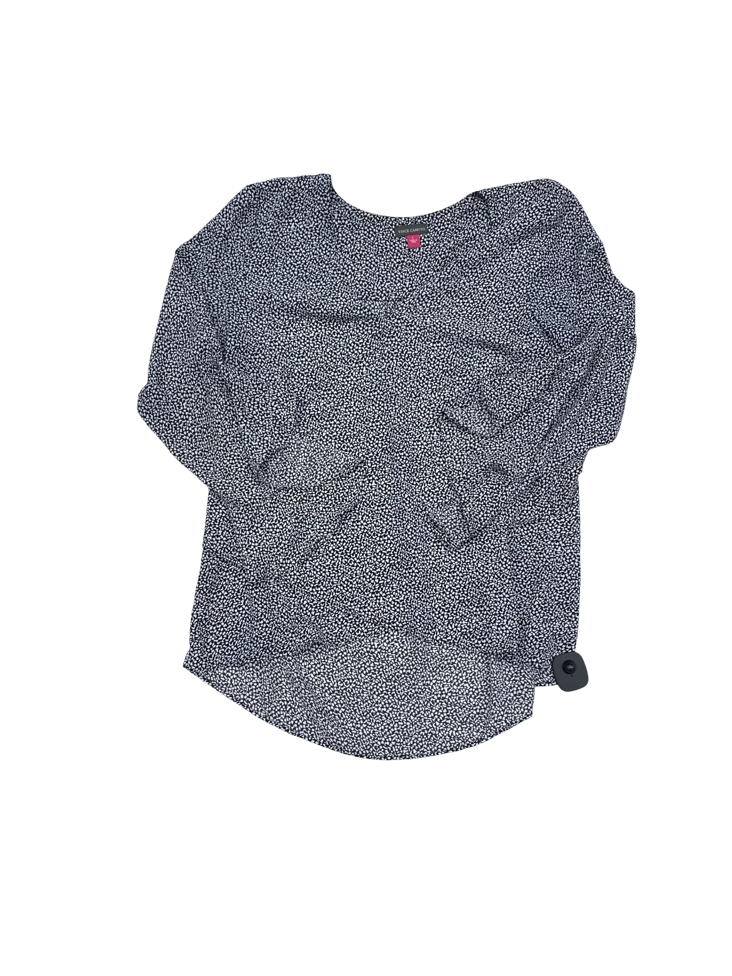 Top 3/4 Sleeve By Vince Camuto In Black & White, Size:L