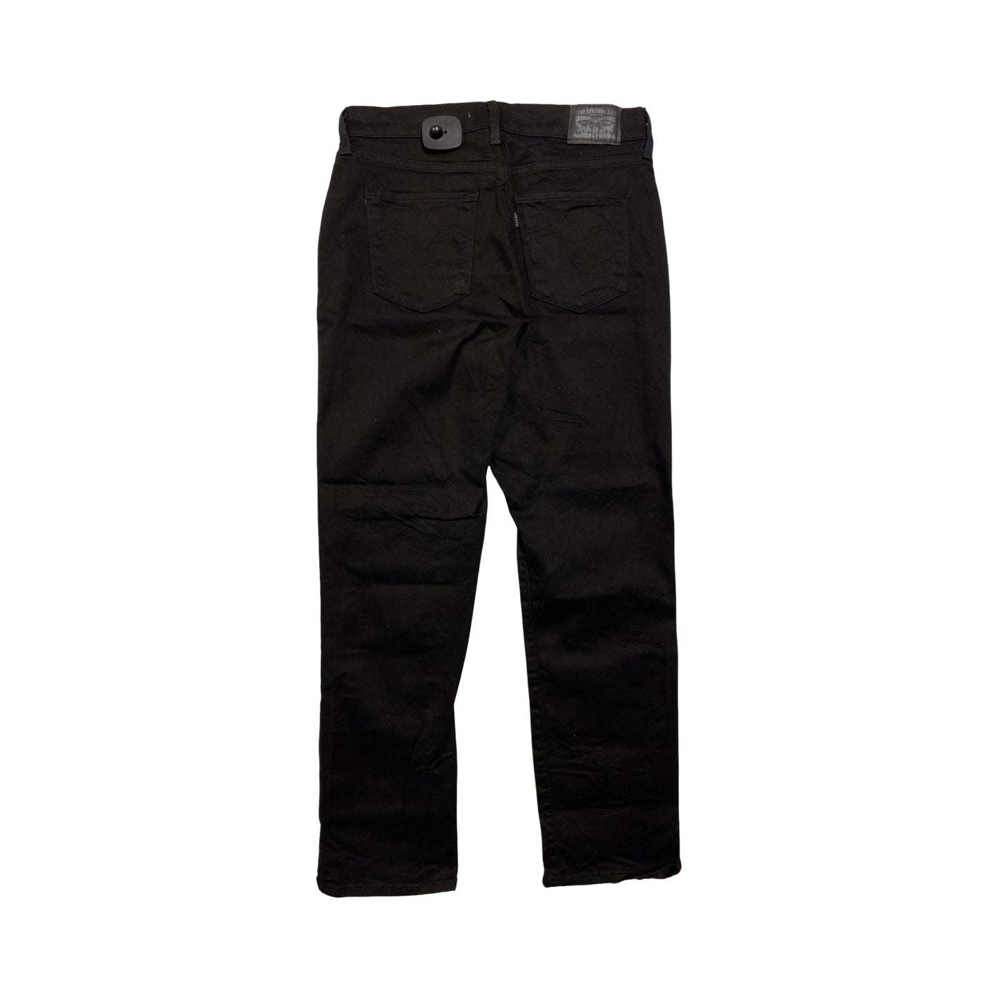 Jeans Straight By Levis In Black Denim, Size:6