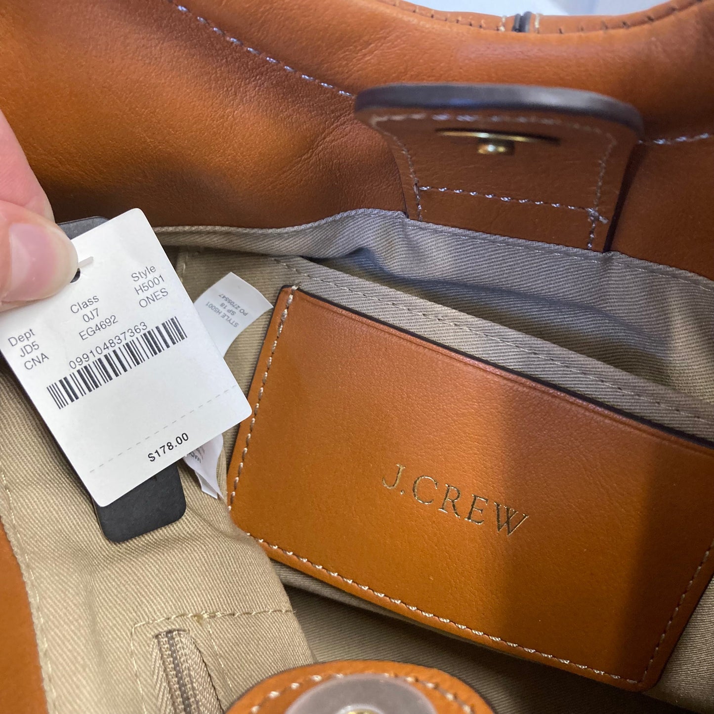 Crossbody Leather By J. Crew In Brown, Size:Medium