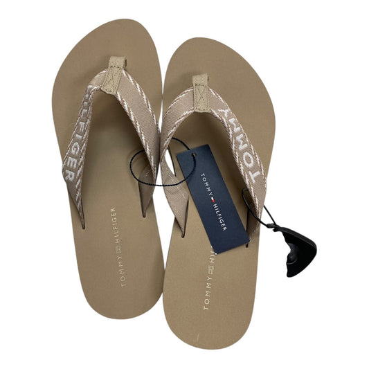 Sandals Flip Flops By Tommy Hilfiger In Tan, Size:8.5
