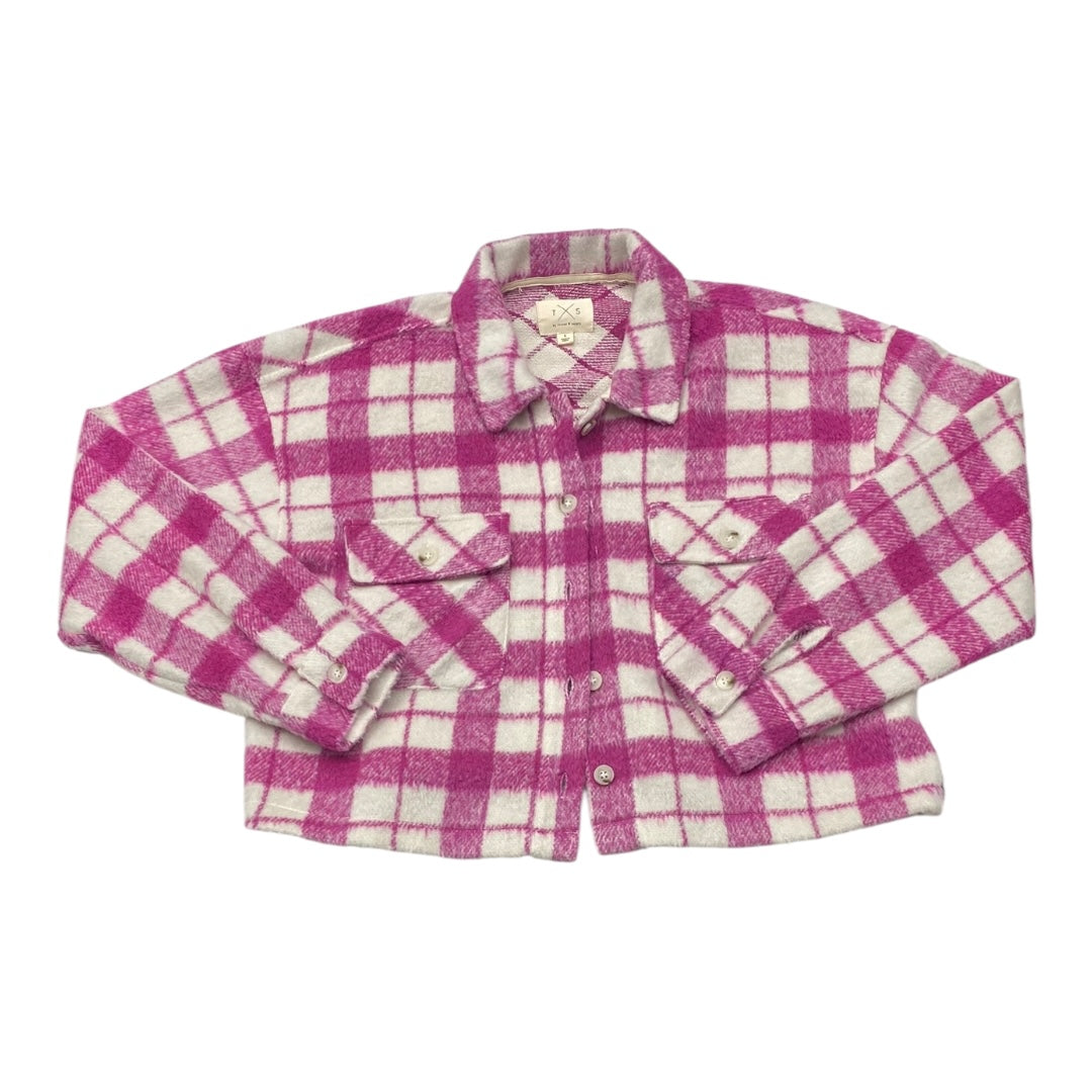 Jacket Shirt By Thread And Supply In Pink & White, Size:L