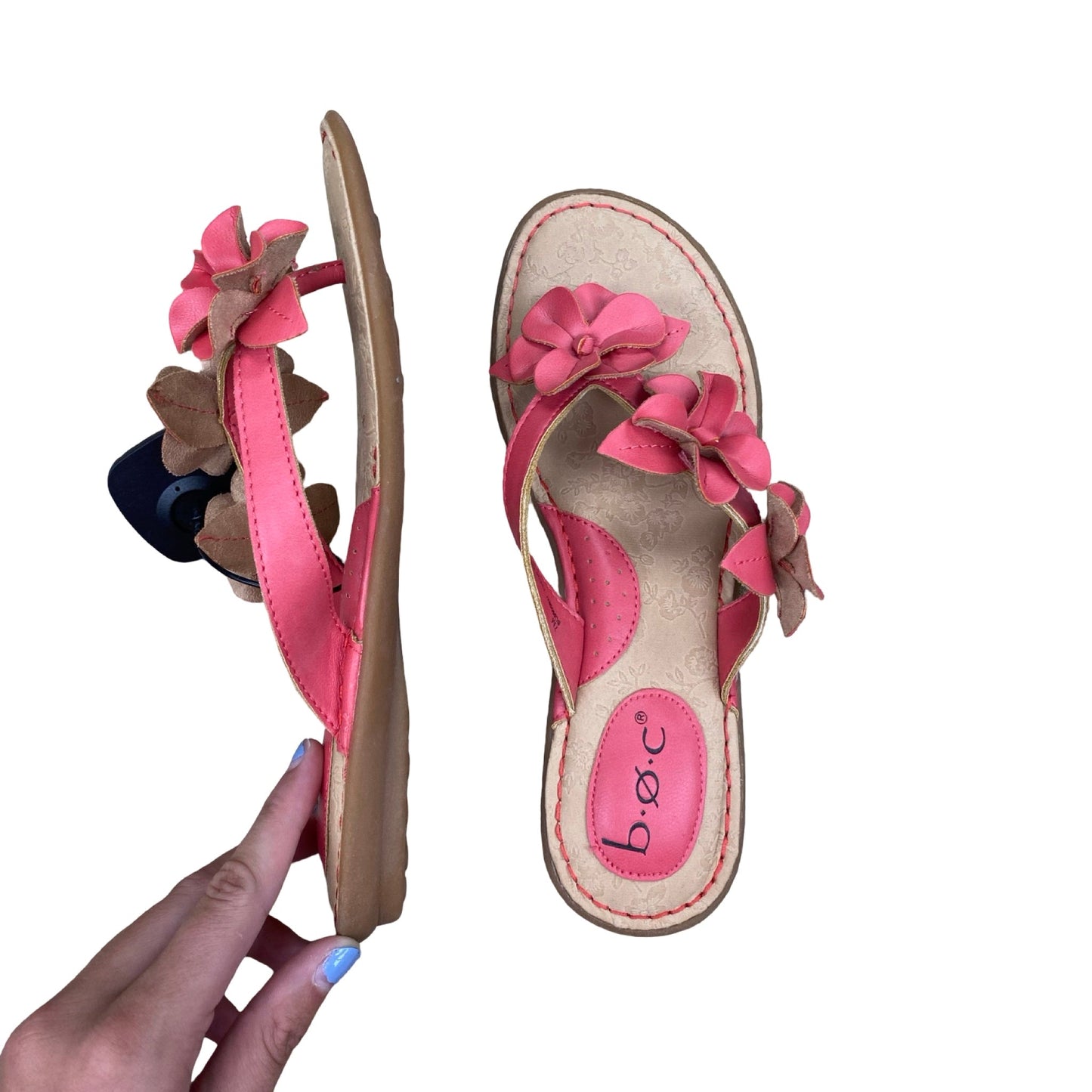 Sandals Flats By Boc In Brown & Pink, Size:7