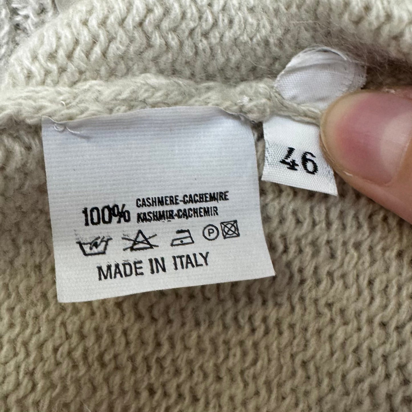 Vintage 100% Cashmere Sweater Cardigan Luxury Designer By Burberry In Cream, Size: 14 (46)