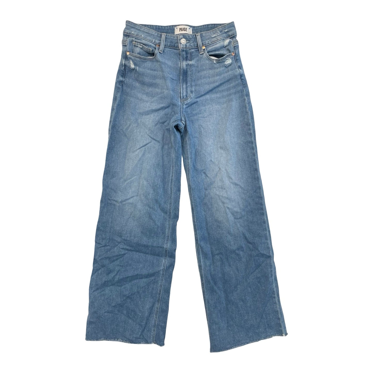 Jeans Wide Leg By Paige In Blue Denim, Size:4