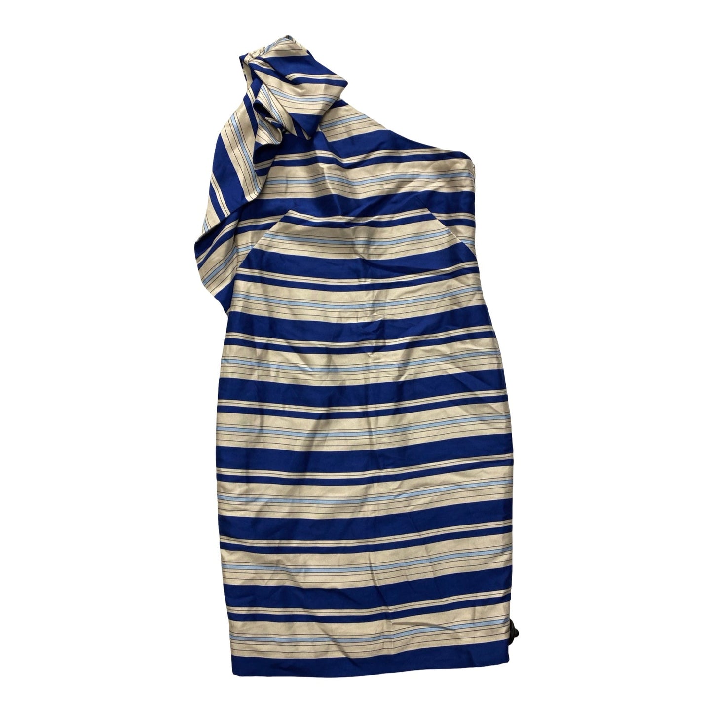 Dress Party Midi By Banana Republic In Blue & Tan, Size:8