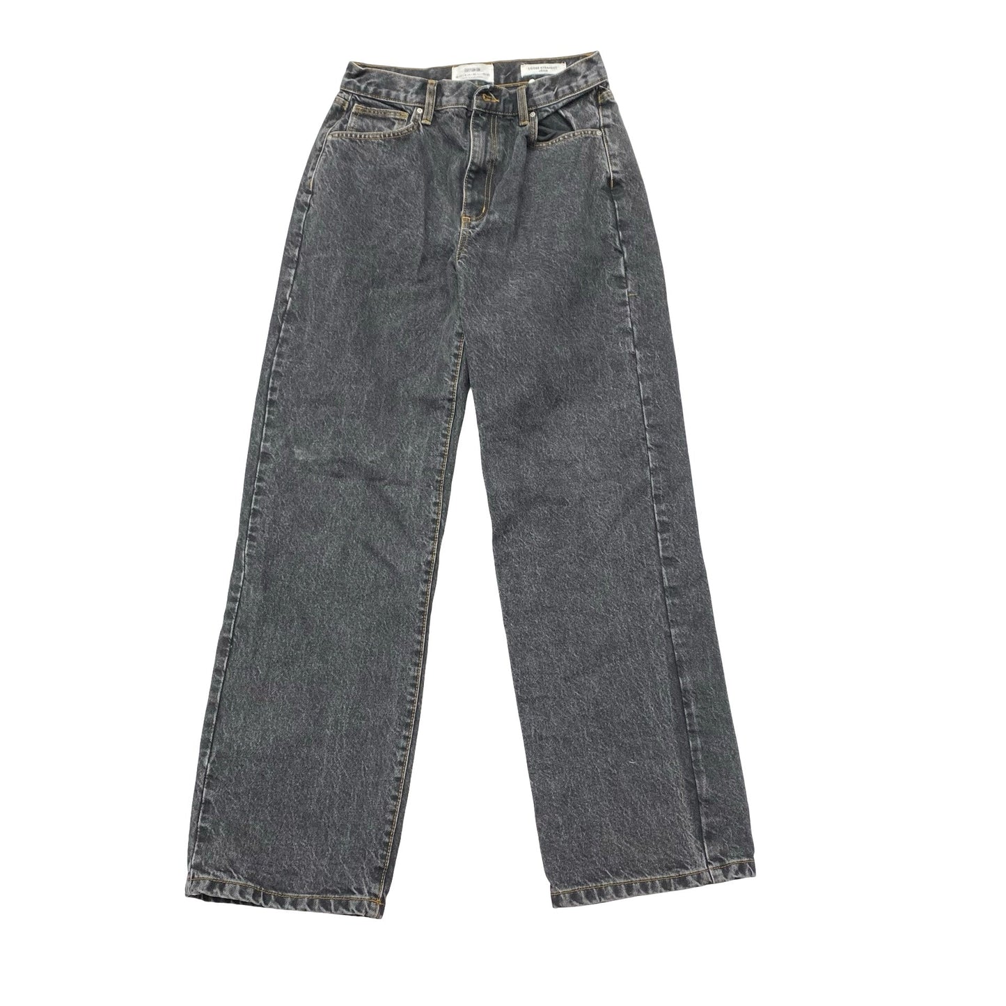 Jeans Straight By Cotton On In Black Denim, Size:6