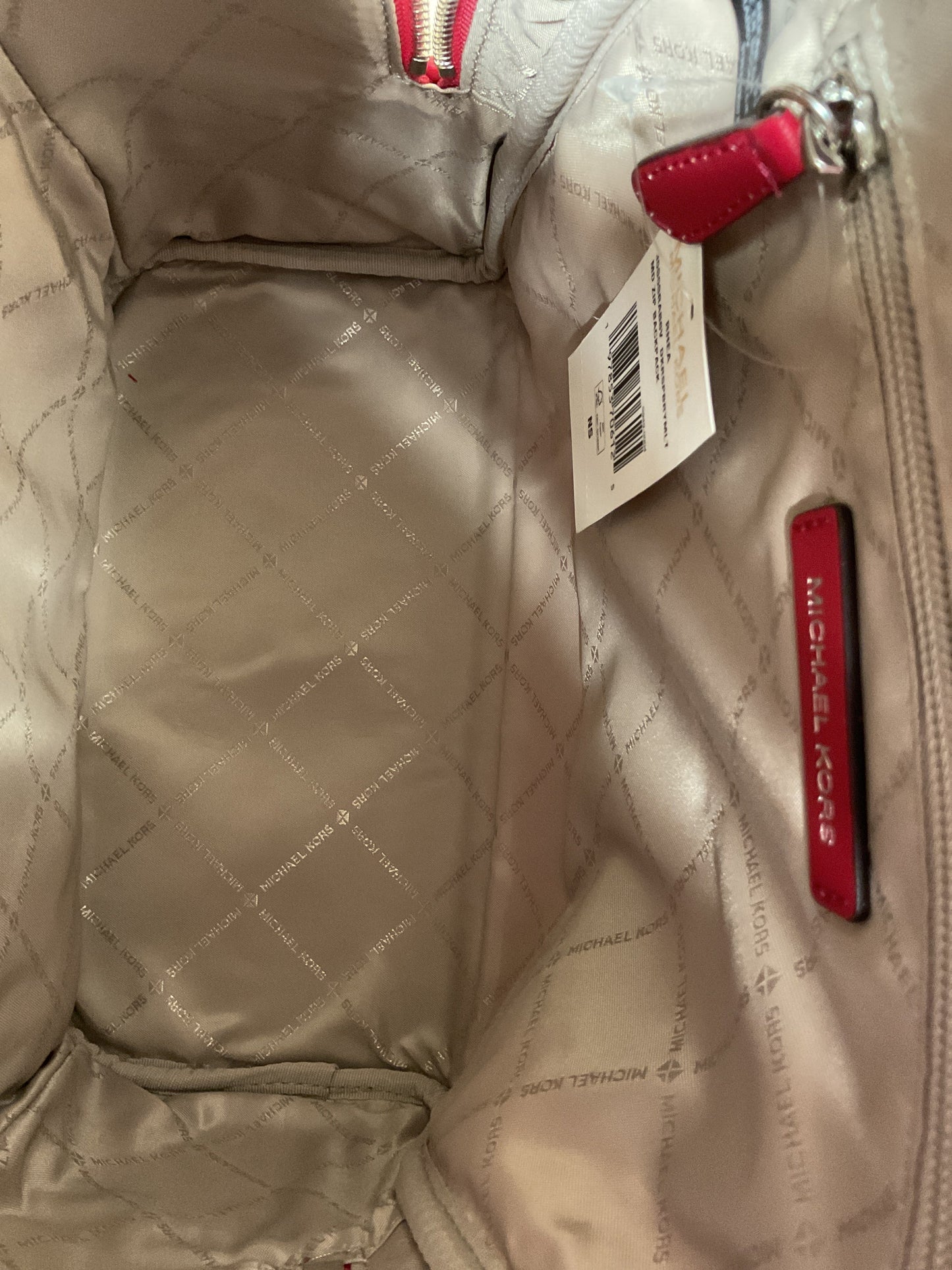 Backpack Designer By Michael Kors In Pink & White, Size:Large