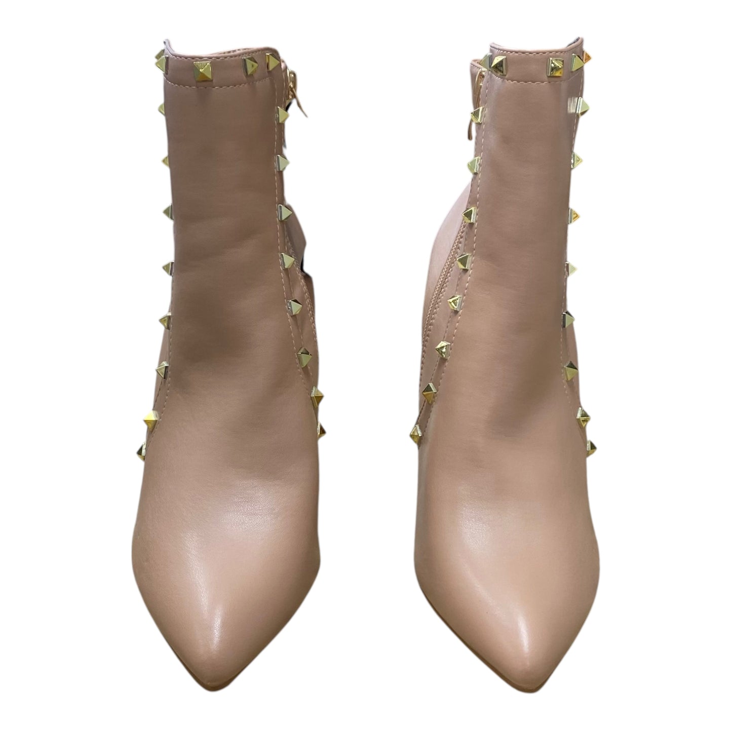 Boots Ankle Heels By Nicole By Nicole Miller In Tan, Size:9