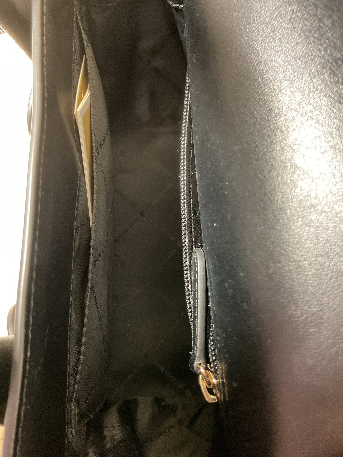 Handbag By Michael By Michael Kors In Black & Gold, Size:Medium