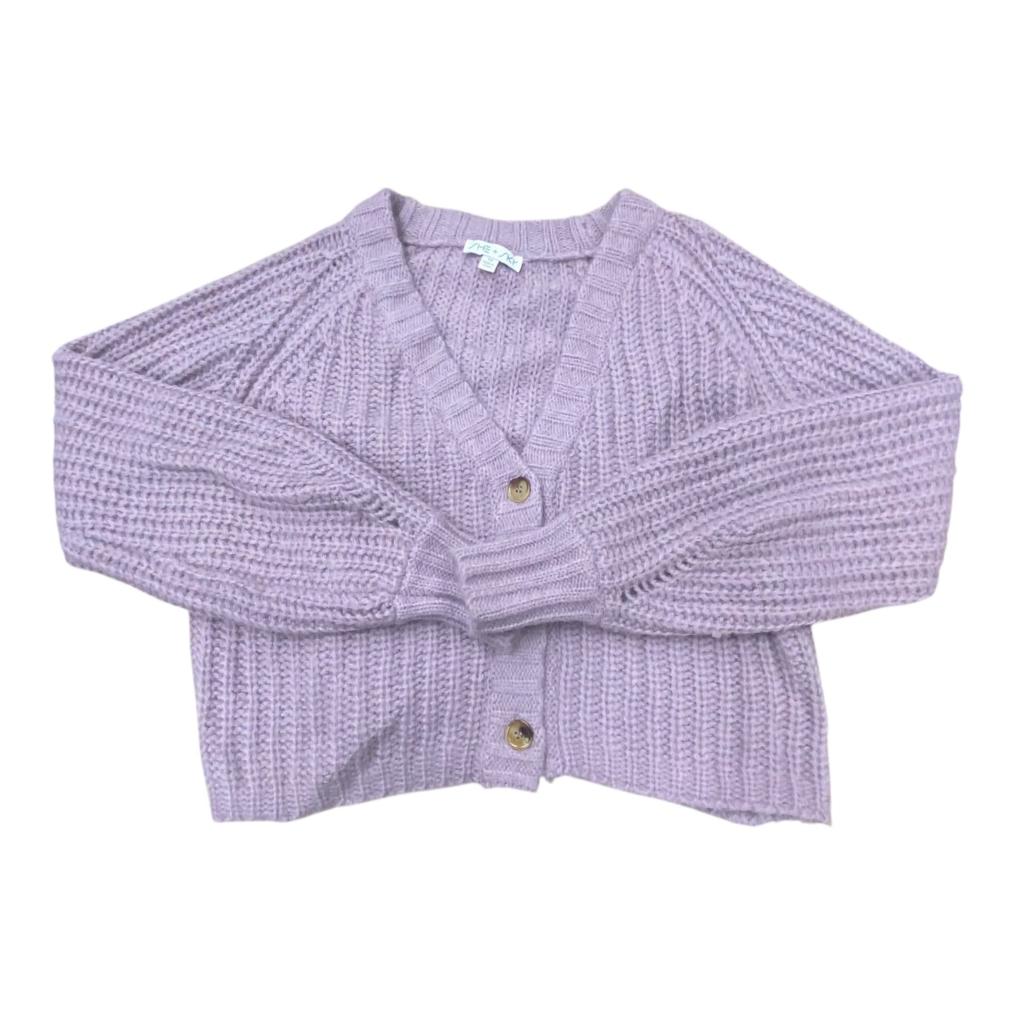 Sweater Cardigan By She + Sky In Purple, Size:M