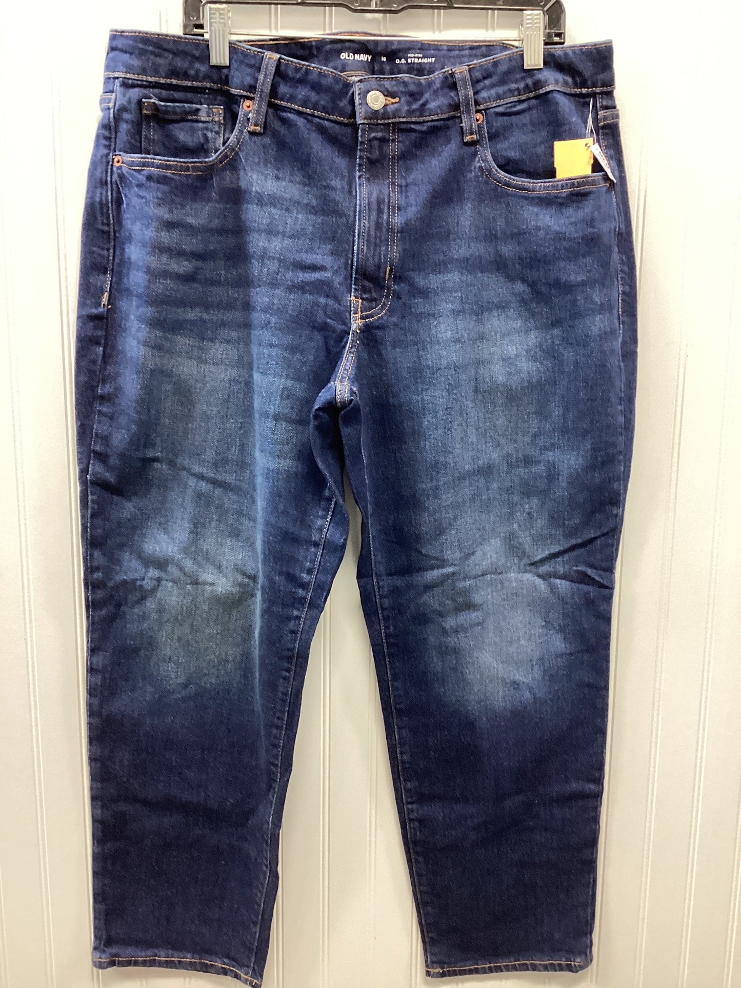 Jeans Straight By Old Navy In Blue Denim, Size:16