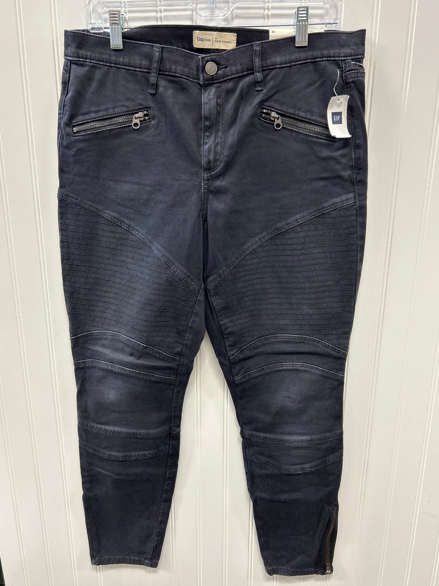 Jeans Skinny By Gap In Black Denim, Size:12
