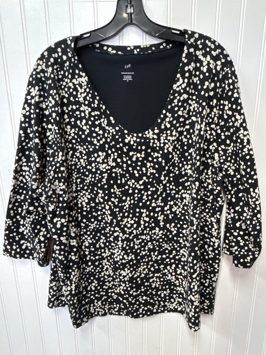 Top Ls By J. Jill In Black & Cream, Size:2X