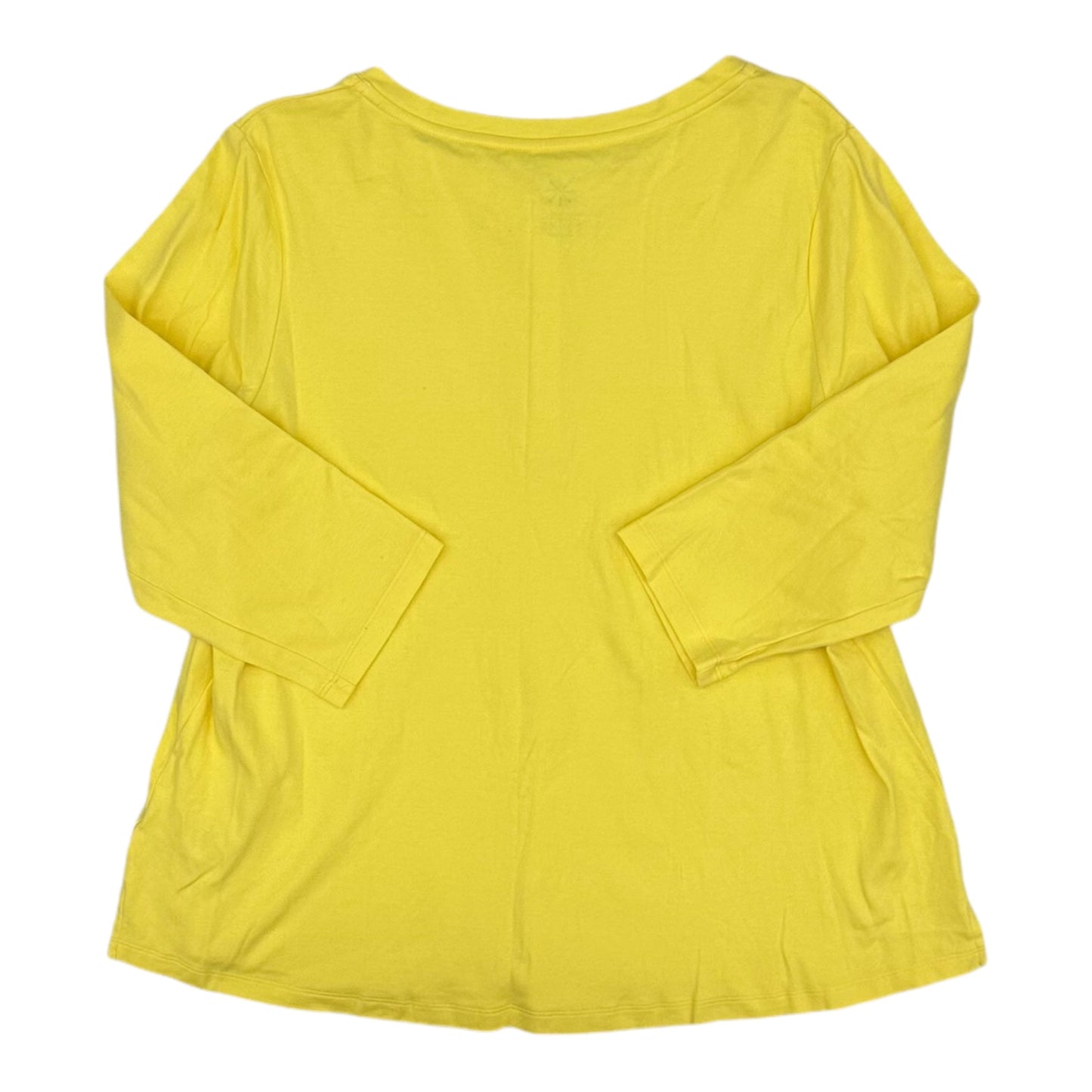 Top 3/4 Sleeve Basic By Isaac Mizrahi Live Qvc In Yellow, Size:1X