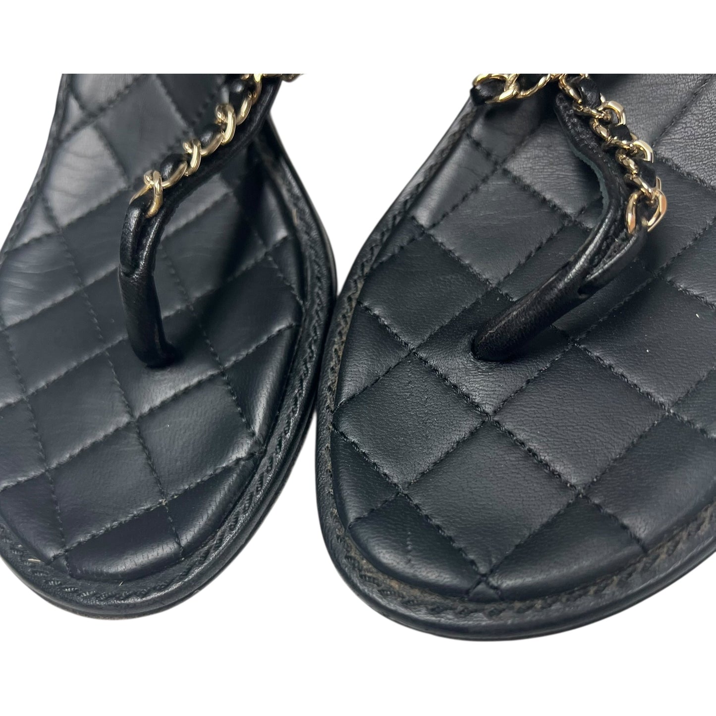 Sandals Luxury Designer By Chanel In Black, Size: 6