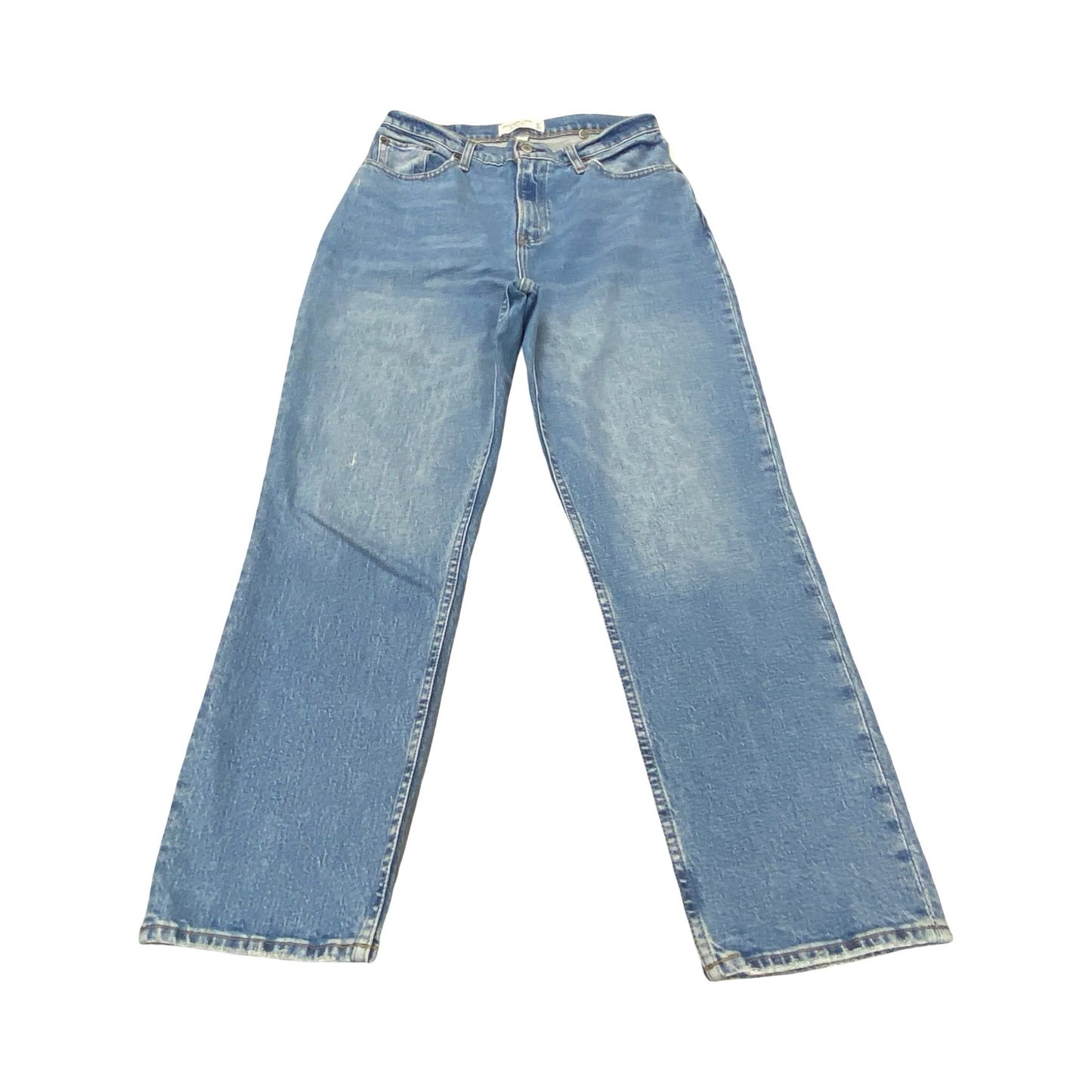 Jeans Straight By Abercrombie And Fitch In Blue Denim, Size:8