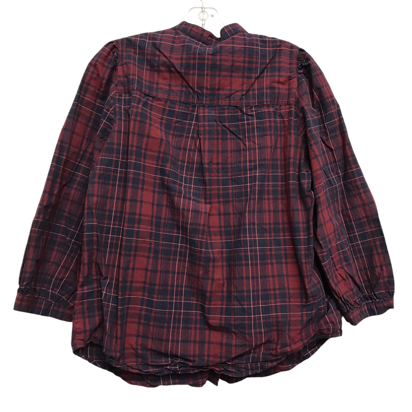 Top 3/4 Sleeve By Gap In Plaid Pattern, Size:M