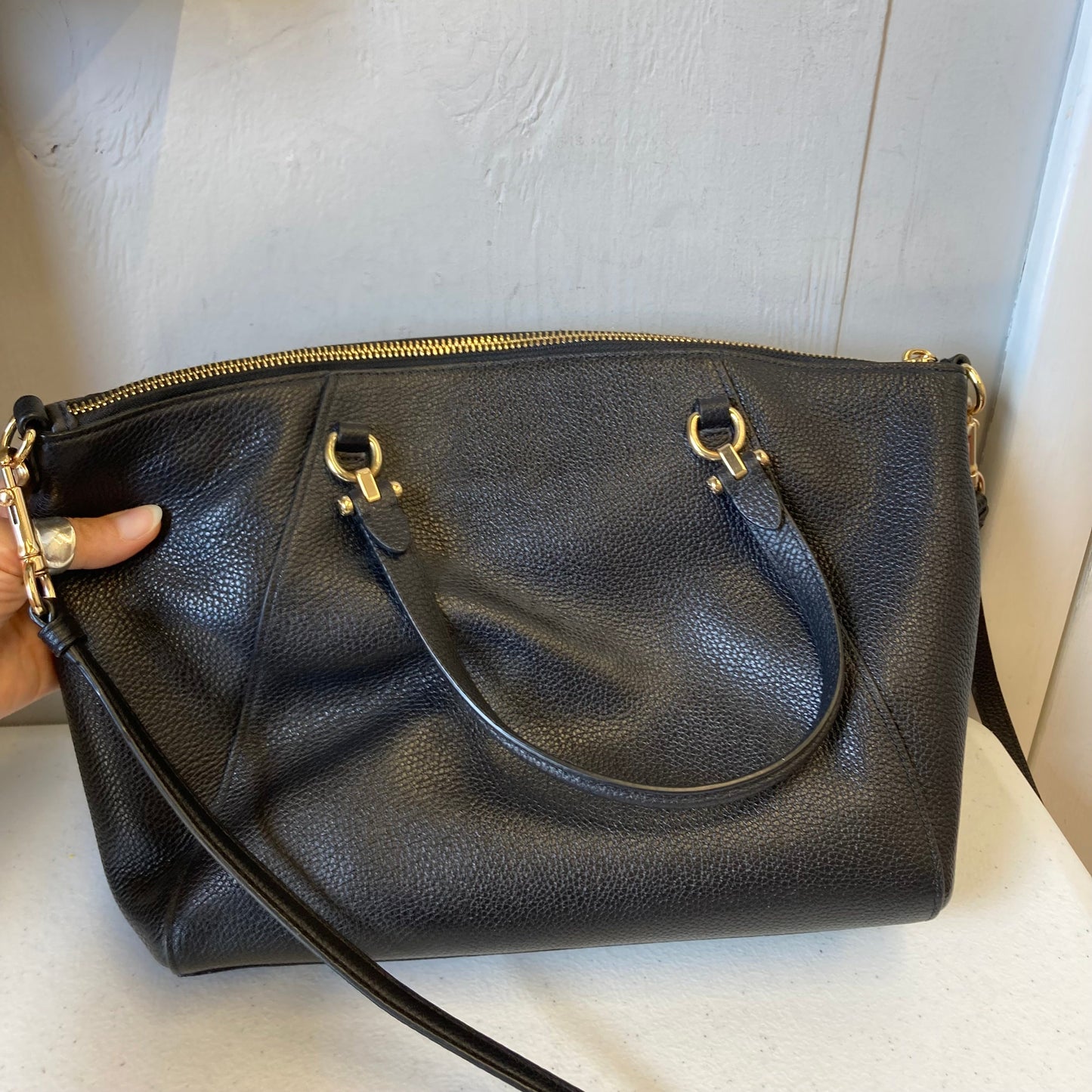 Handbag Designer By Coach In Black, Size:Medium