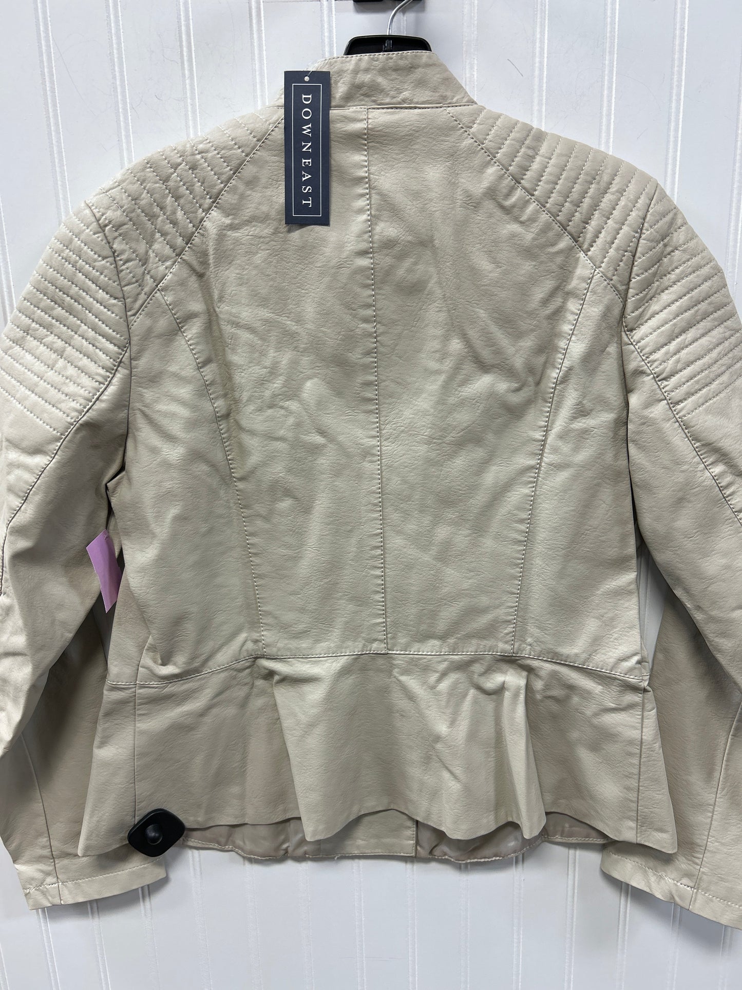Jacket Moto By Downeast In White, Size:Xl
