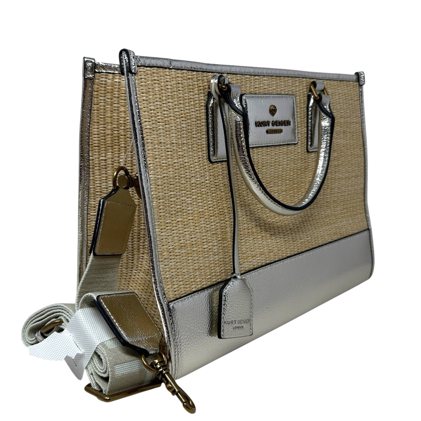 Chiswick Raffia Tote Designer By Kurt Geiger, Size: Medium