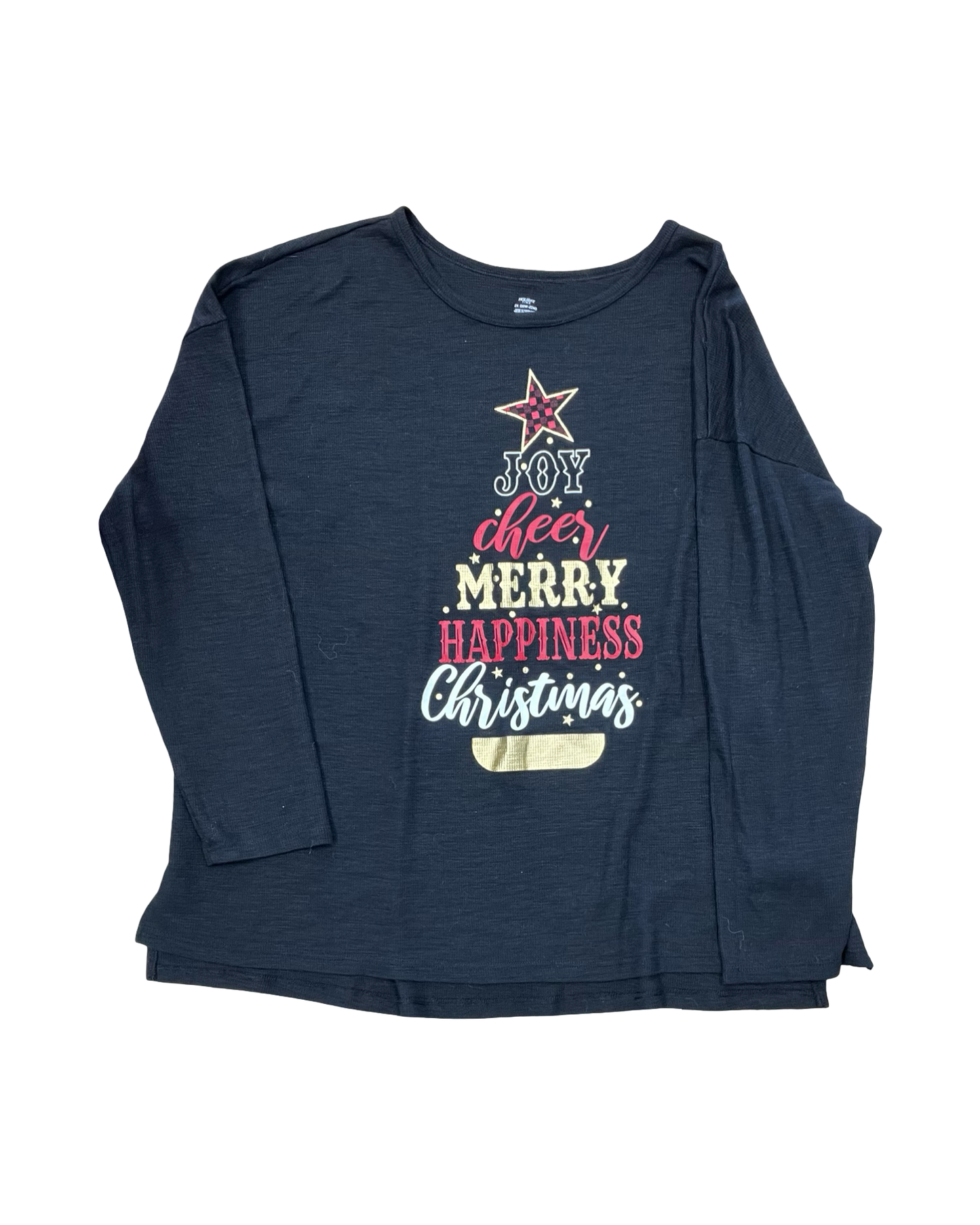 Top Ls By Holiday Time In Black, Size:2X