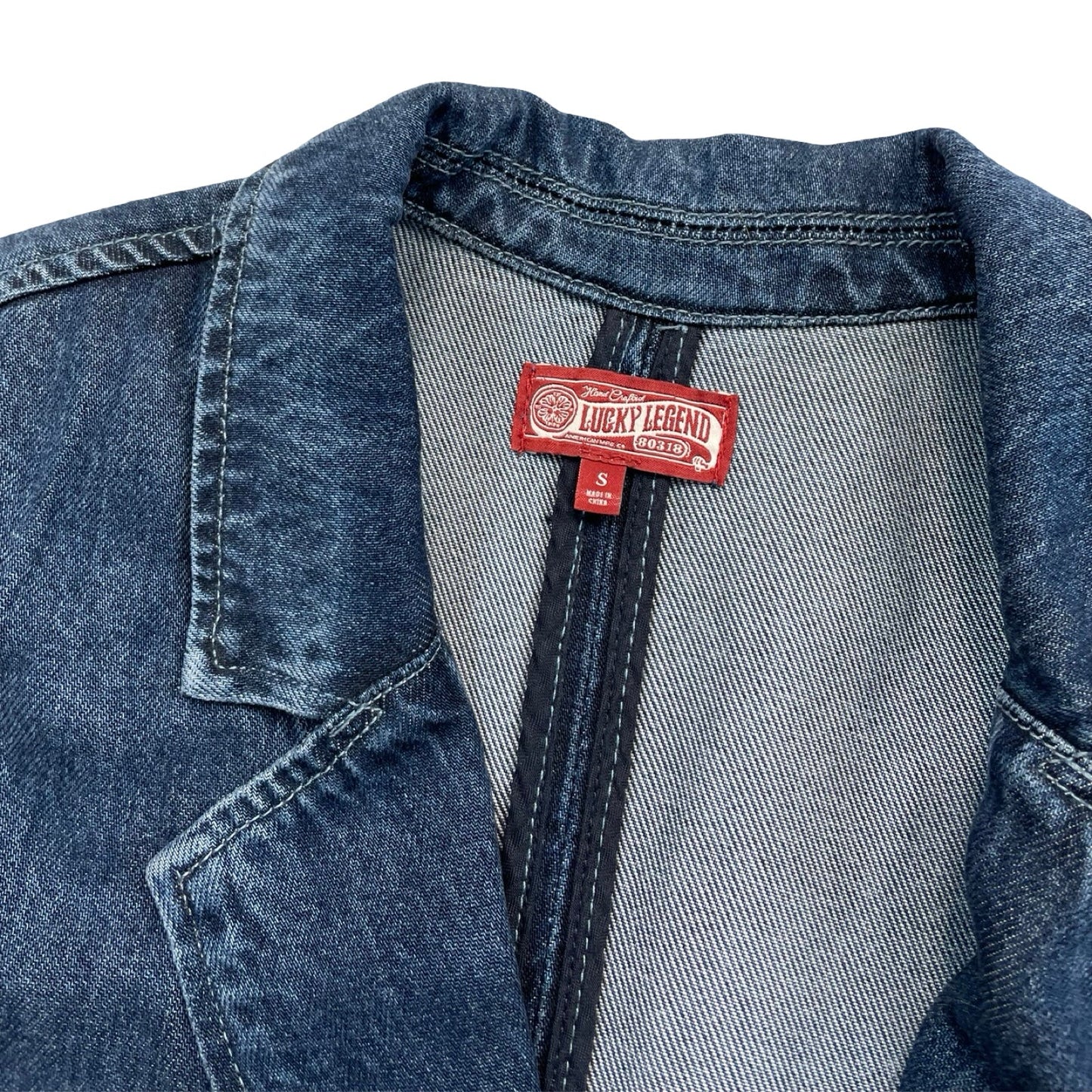 Blazer By Lucky Brand In Blue Denim, Size:S