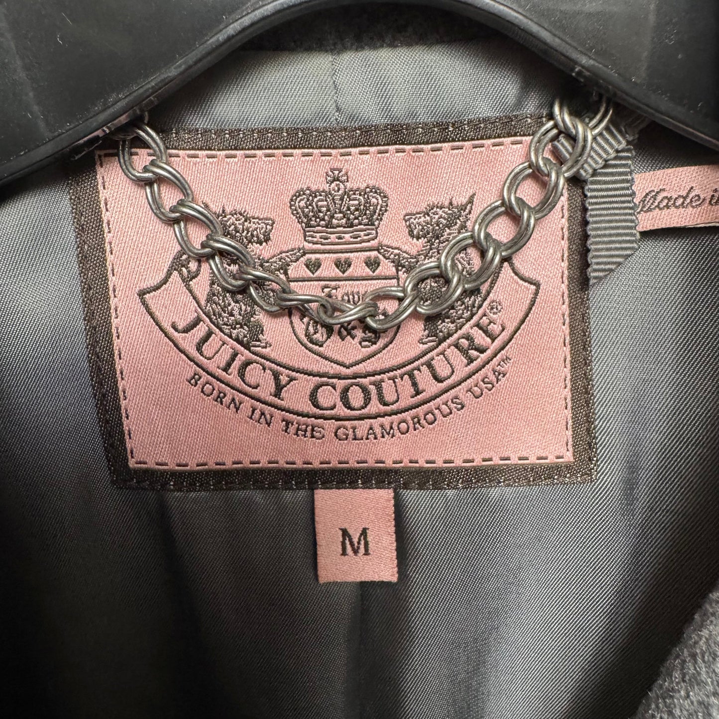 Vintage Y2K Wool-Cashmere Coat By Juicy Couture In Grey, Size: M