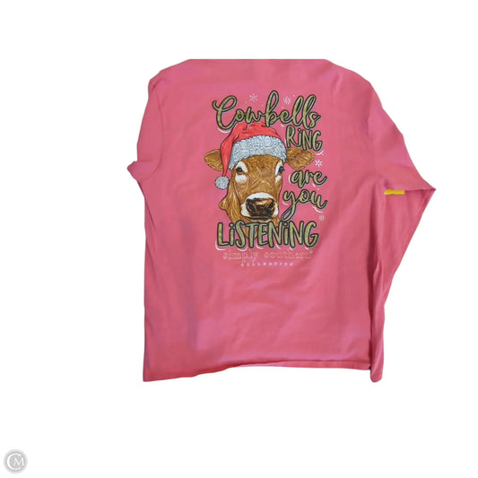 Top Long Sleeve Basic By Simply Southern In Pink, Size: Xl