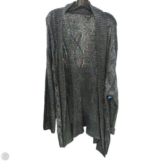 Sweater Cardigan By Apt 9 In Black & Silver, Size: Xl