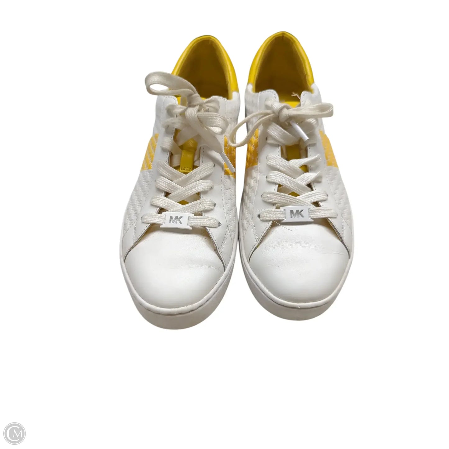 Shoes Sneakers By Michael By Michael Kors In White & Yellow, Size: 10