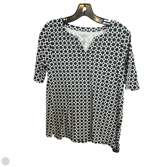 Top Short Sleeve By Croft And Barrow In Black & White, Size: S