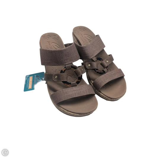 Sandals Heels Wedge By Skechers In Brown, Size: 7.5
