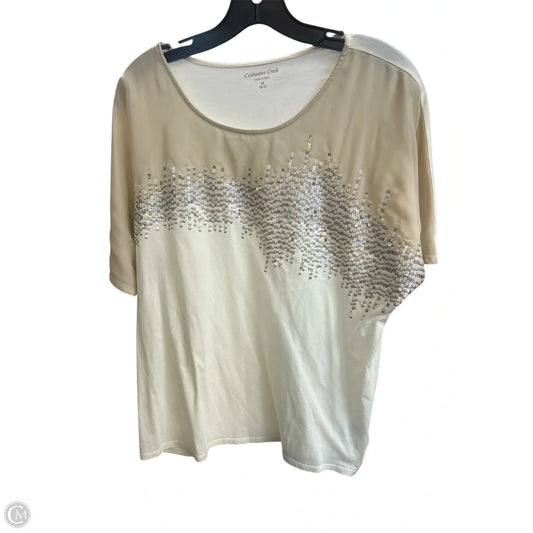 Top Short Sleeve By Coldwater Creek In Ivory, Size: M