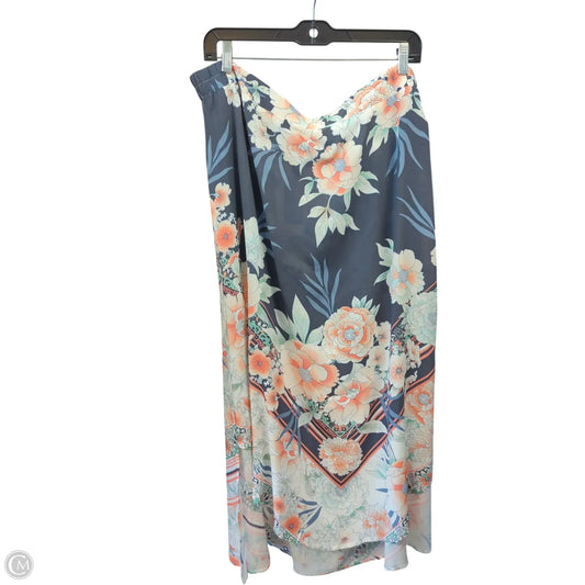 Skirt Midi By Avenue In Floral Print, Size: 2x