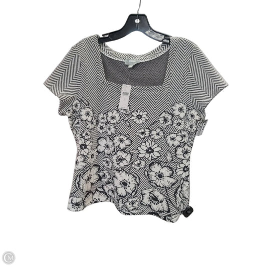 Top Short Sleeve By Maeve In Black & White, Size: L
