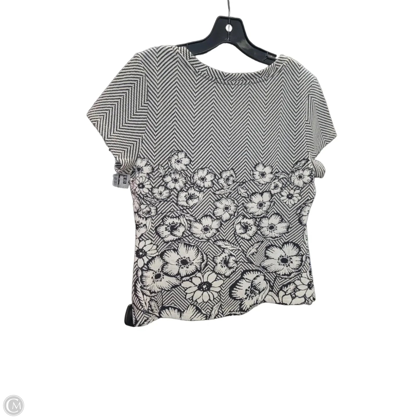 Top Short Sleeve By Maeve In Black & White, Size: L